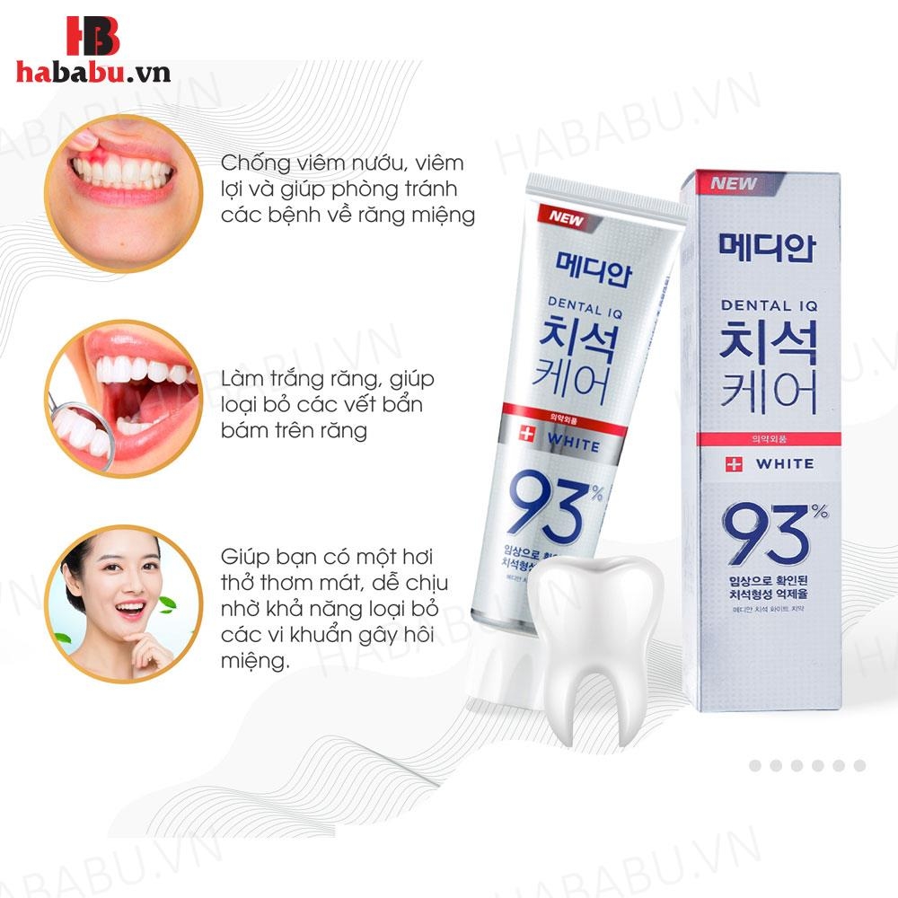 Kem đánh răng Median Dental IQ 93% White màu trắng 120gr chính hãng