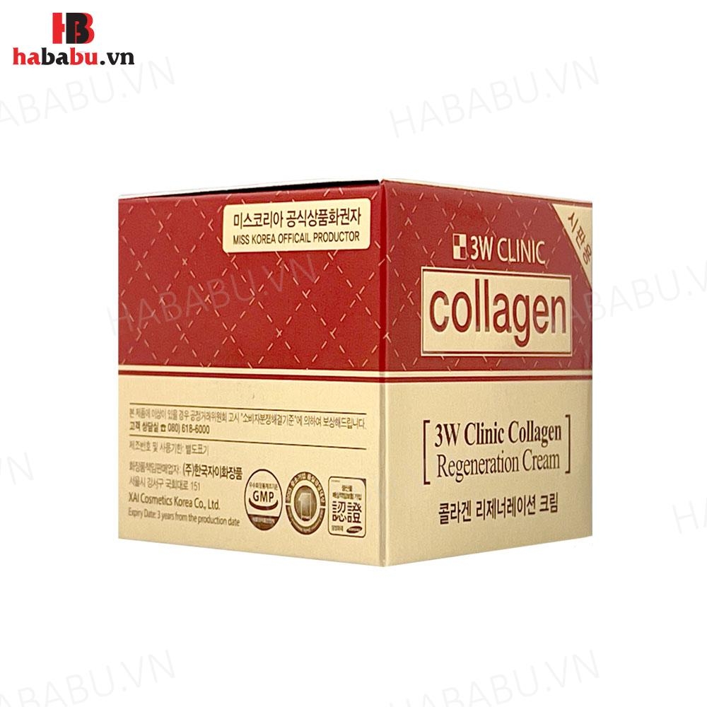 Kem dưỡng trắng 3W Clinic Collagen Regeneration Cream 60ml chính hãng