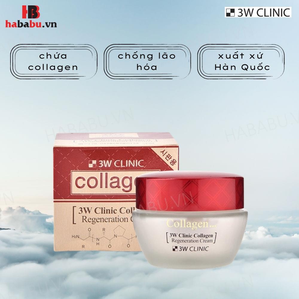 Kem dưỡng trắng 3W Clinic Collagen Regeneration Cream 60ml chính hãng