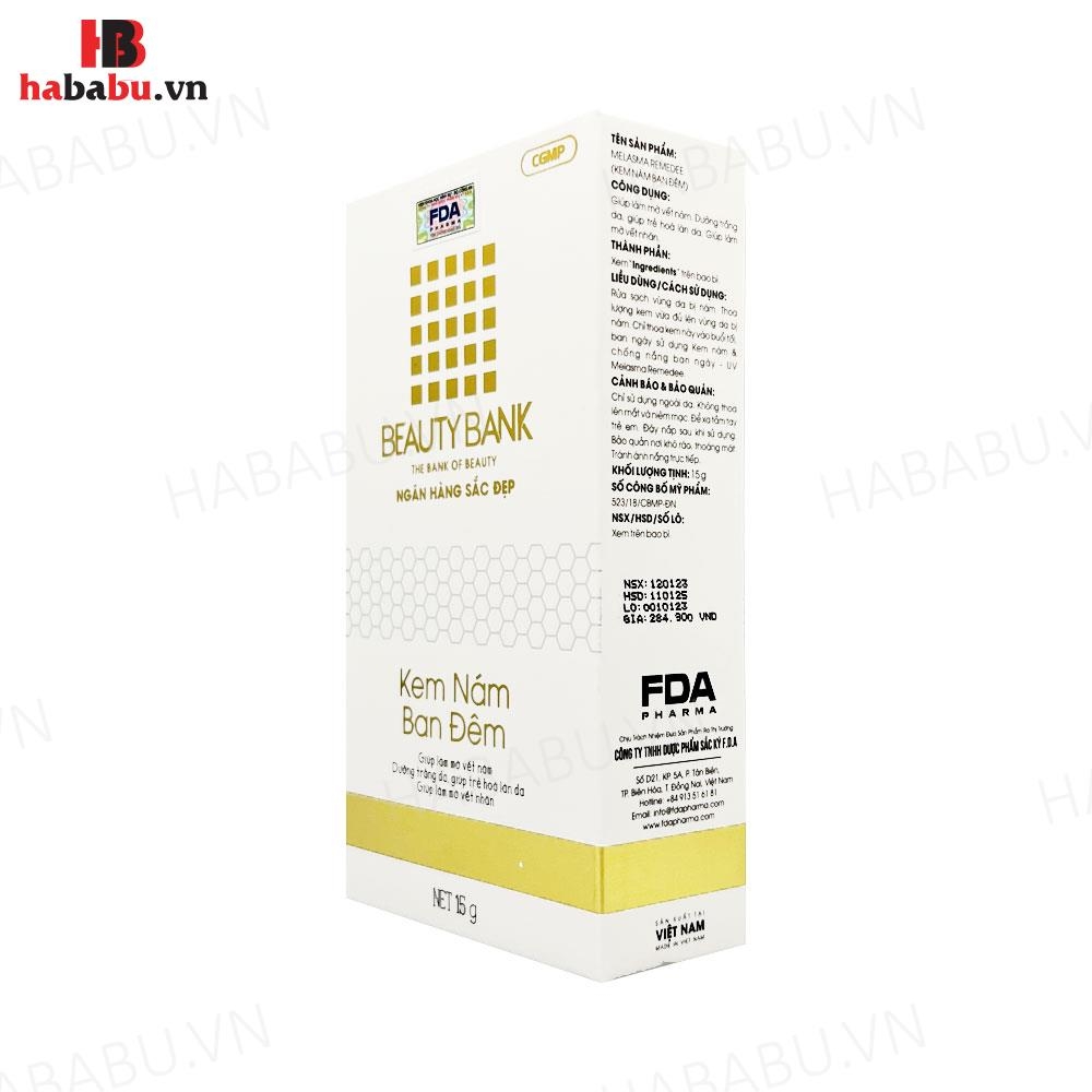 Kem dưỡng da ban đêm Beauty Bank Melasma Remedee 15gr chính hãng