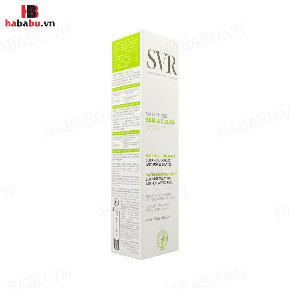 Kem dưỡng SVR Sebiaclear Gluconolactone 4% + Mat SR 2% 40ml chính hãng