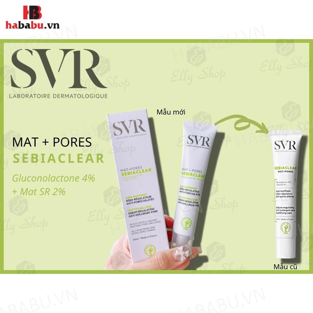 Kem dưỡng SVR Sebiaclear Gluconolactone 4% + Mat SR 2% 40ml chính hãng
