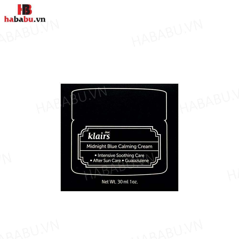 Kem dưỡng da Dear Klairs Midnight Blue Calming Cream 30ml chính hãng