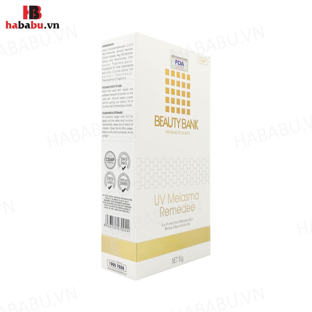 Kem mờ nám Beauty Bank UV Melasma Remedee 15gr chính hãng