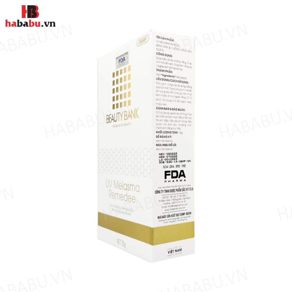 Kem mờ nám Beauty Bank UV Melasma Remedee 15gr chính hãng