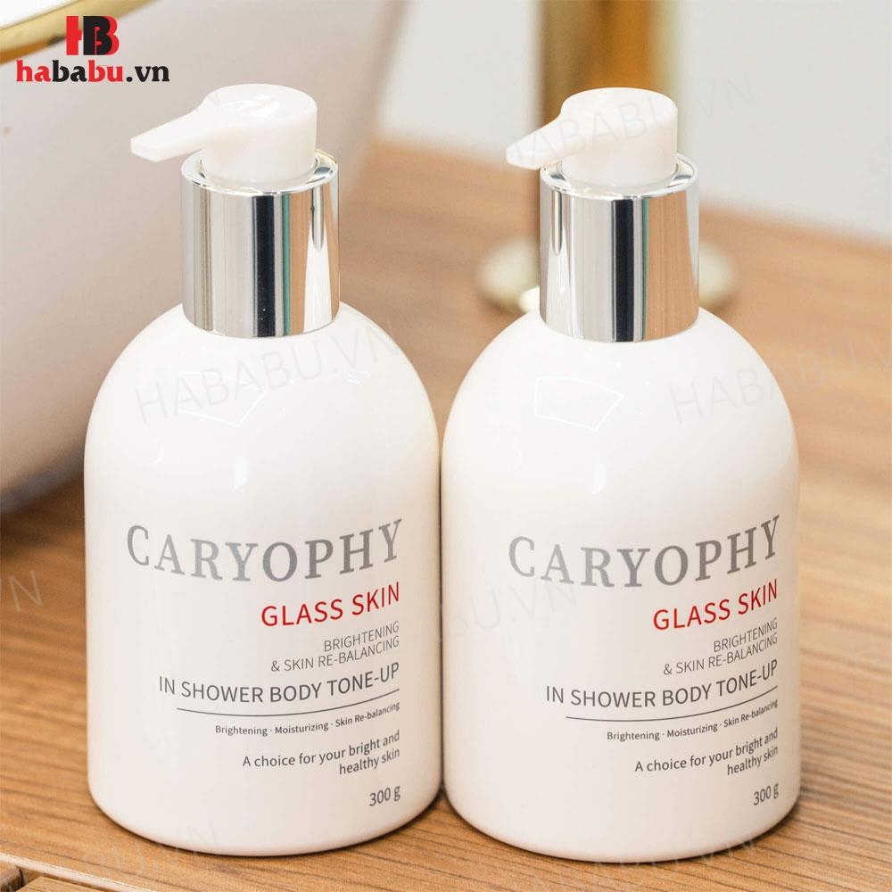 Lotion body Carophy Glass Skin In Shower Body Tone Up 300gr chính hãng