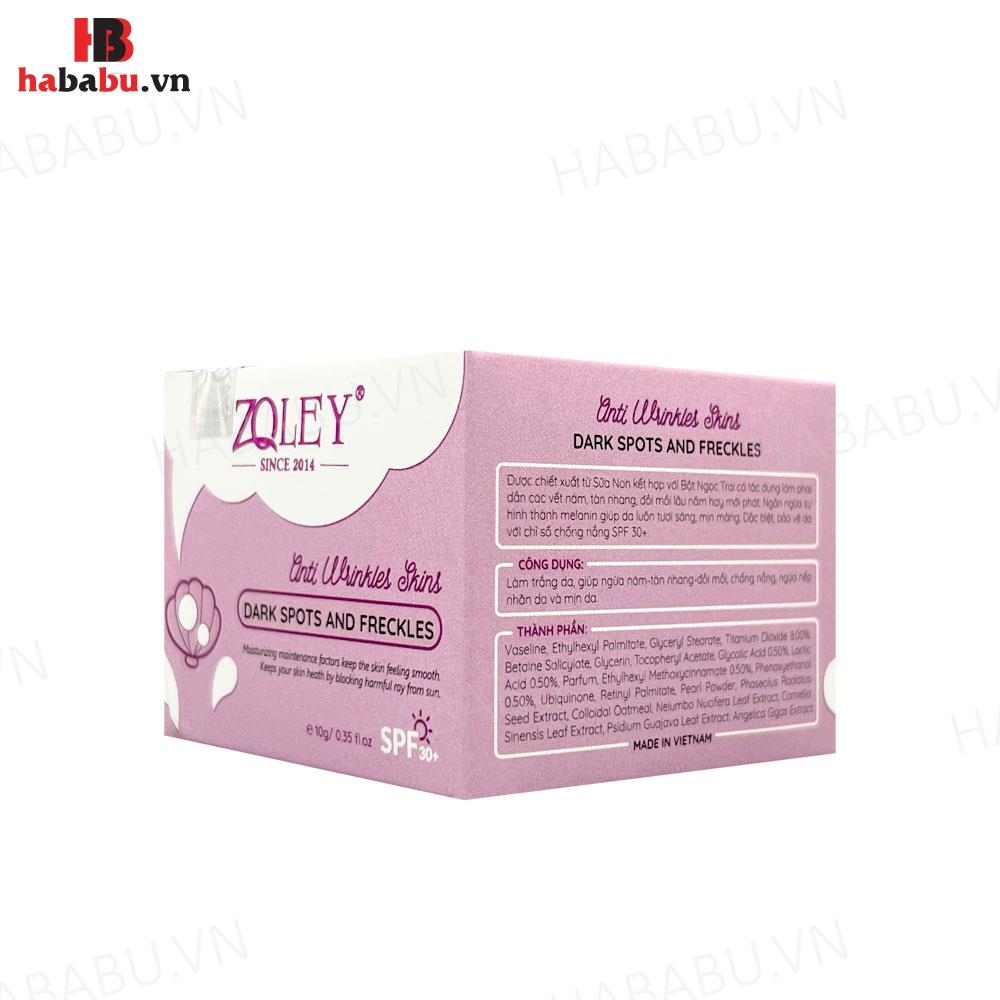 Kem dưỡng trắng Zoley Anti Wrinkles Skin Tím SPF30+ 10gr chính hãng