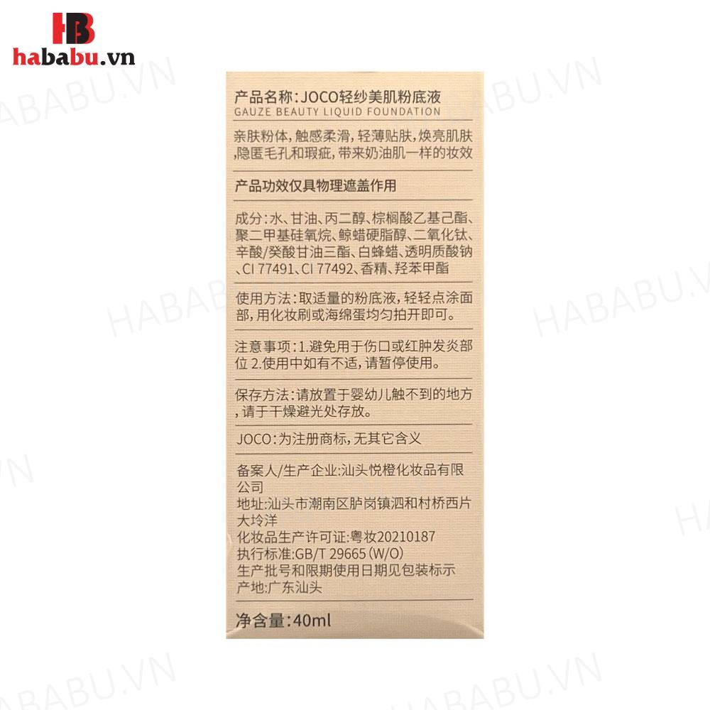 Kem nền che khuyết điểm Joco 40ml chính hãng
