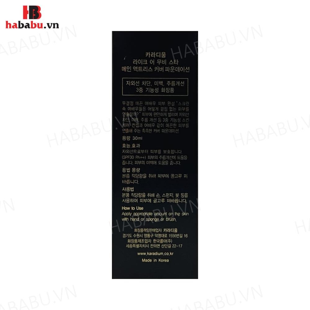 Kem nền Karadium Main Actress Cover Foundation 30ml chính hãng