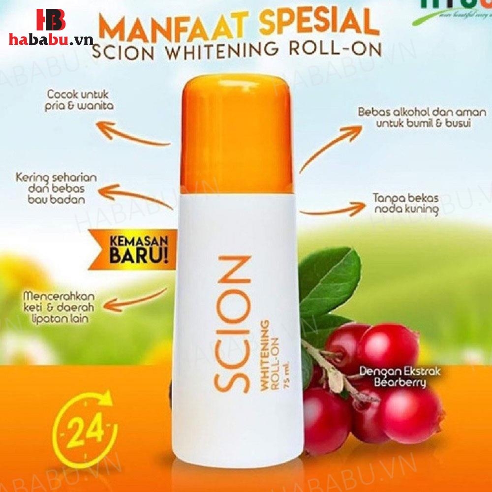 Lăn Khử Mùi Cơ Thể Scion Whitening Roll On 75ml Chính Hãng