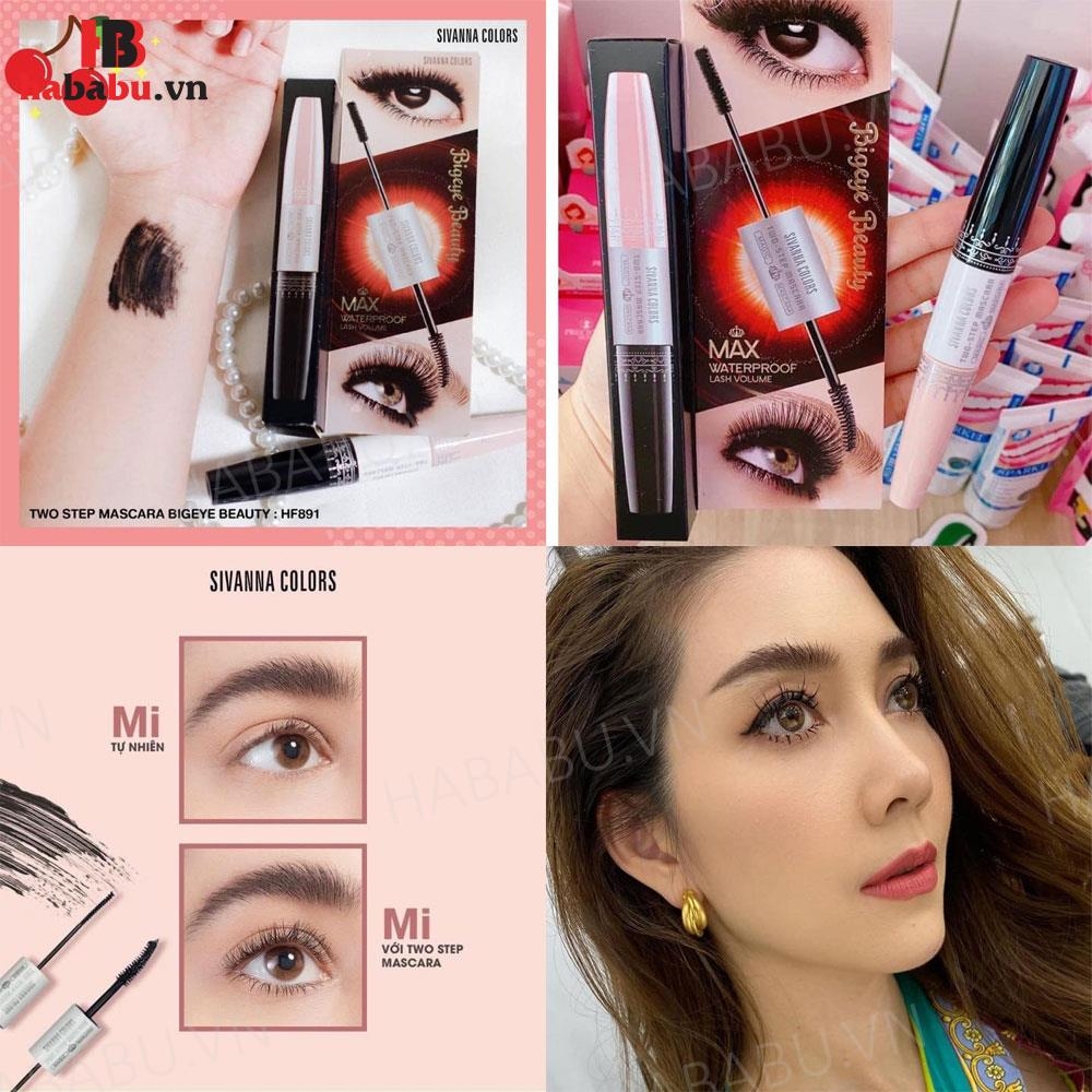 Mascara Sivanna Colors Two Step 6X Waterproof 9ml chính hãng
