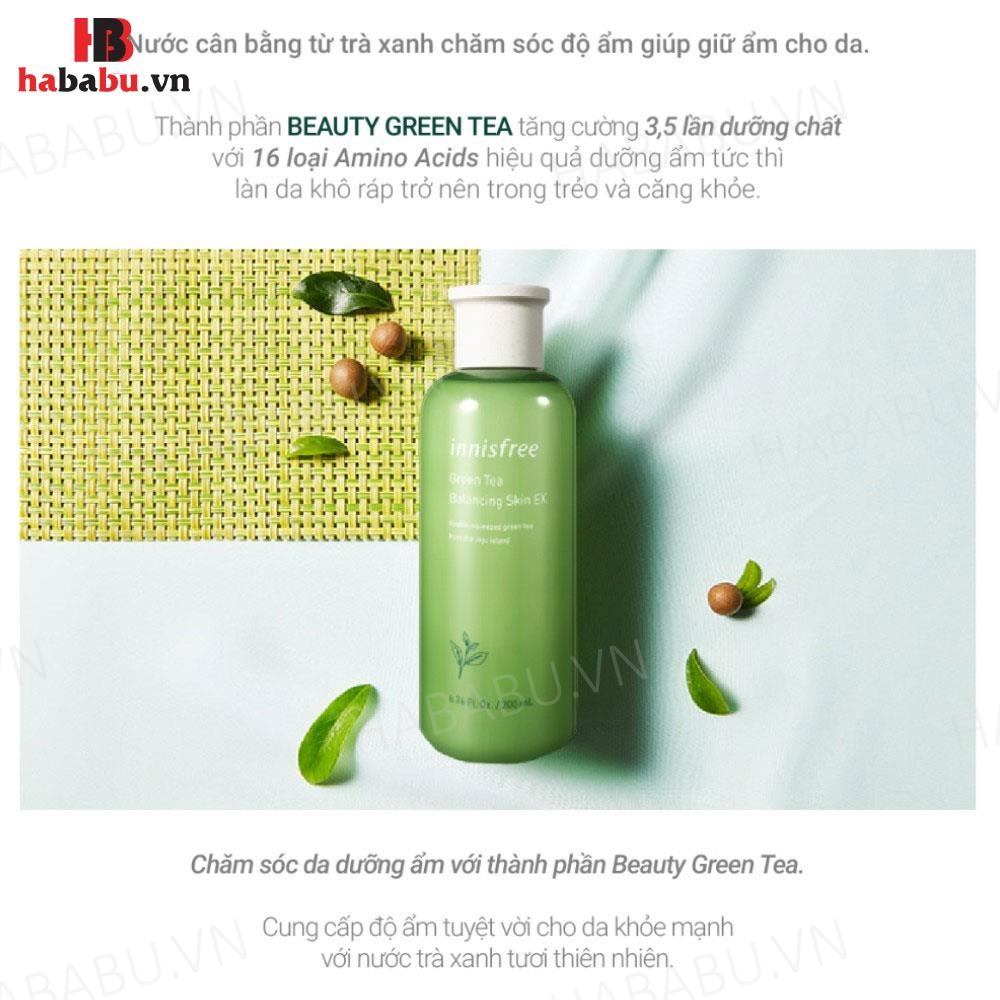Nước hoa hồng Innisfree Green Tea Balancing Skin EX 200ml chính hãng