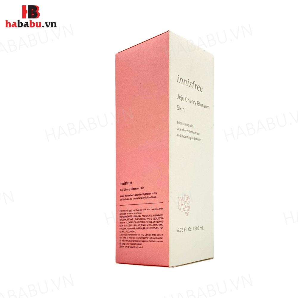 Nước hoa hồng Innisfree Jeju Cherry Blossom Skin 200ml chính hãng