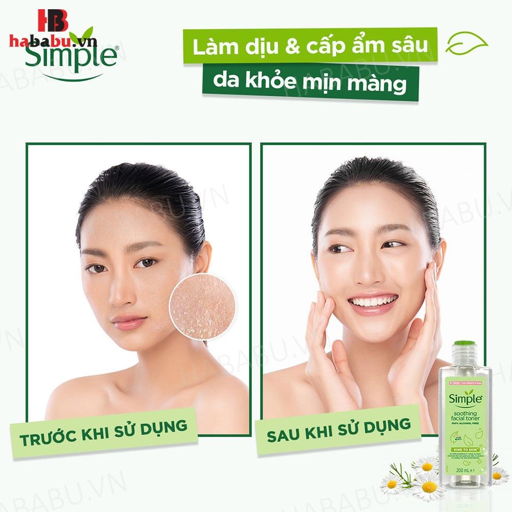 Nước hoa hồng Simple Soothing Facial chai 200ml chính hãng