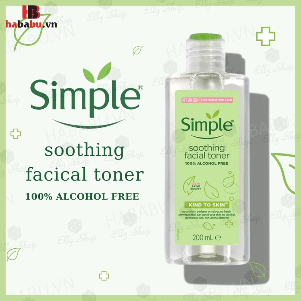 Nước hoa hồng Simple Soothing Facial chai 200ml chính hãng