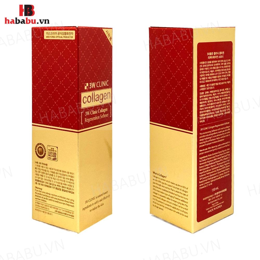 Nước hoa hồng 3W Clinic Collagen Regeneration Softener chính hãng