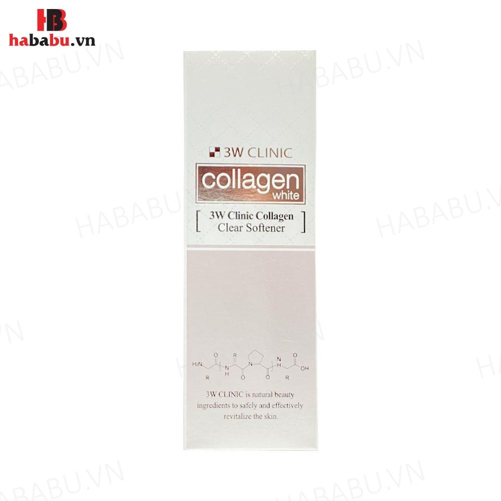 Nước hoa hồng 3W Clinic Collagen White Clear Softener 150ml chính hãng