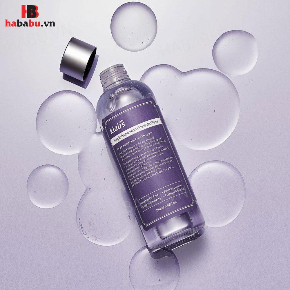 Nước hoa hồng Klairs Supple Preparation Unscented Toner 180ml chính hãng.