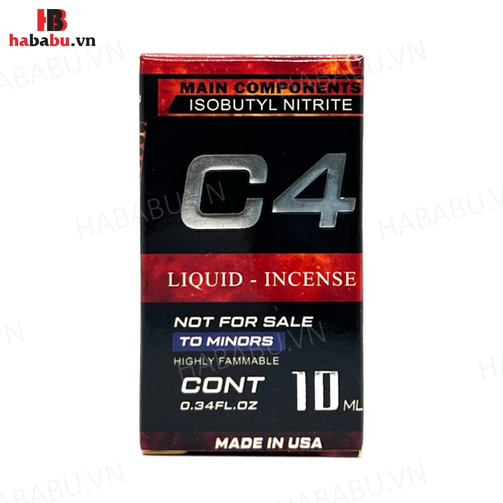 Nước ngửi Popper C4 Đỏ tăng kích thích chai 10ml chính hãng