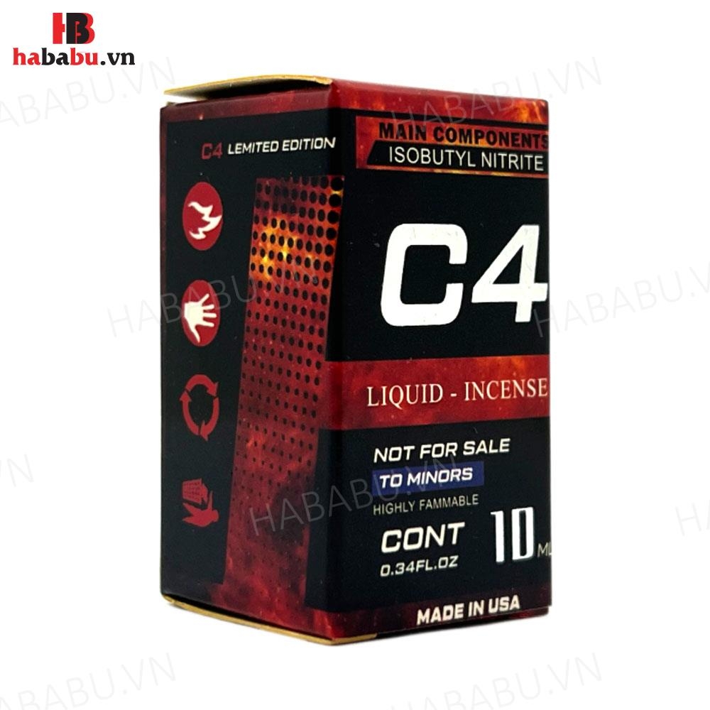 Nước ngửi Popper C4 Đỏ tăng kích thích chai 10ml chính hãng