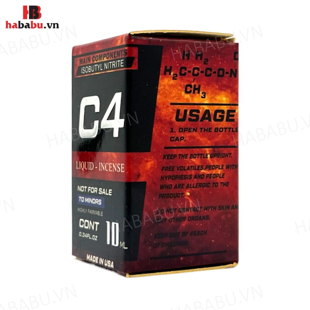 Nước ngửi Popper C4 Đỏ tăng kích thích chai 10ml chính hãng