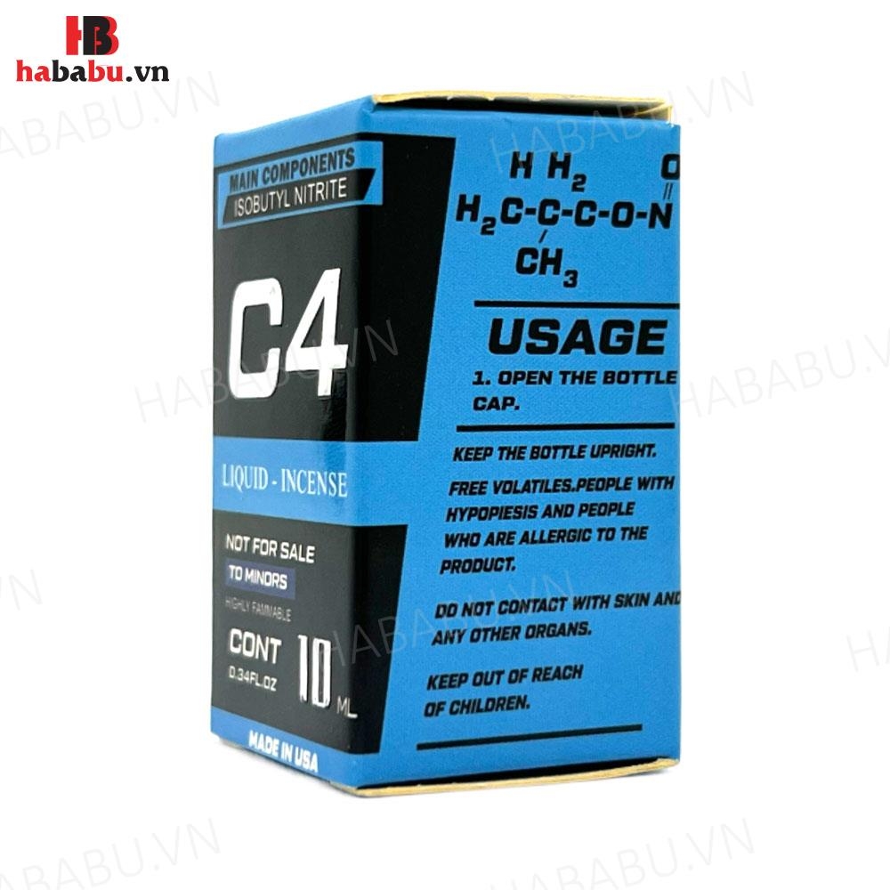 Nước ngửi Popper C4 xanh tăng kích thích chai 10ml chính hãng