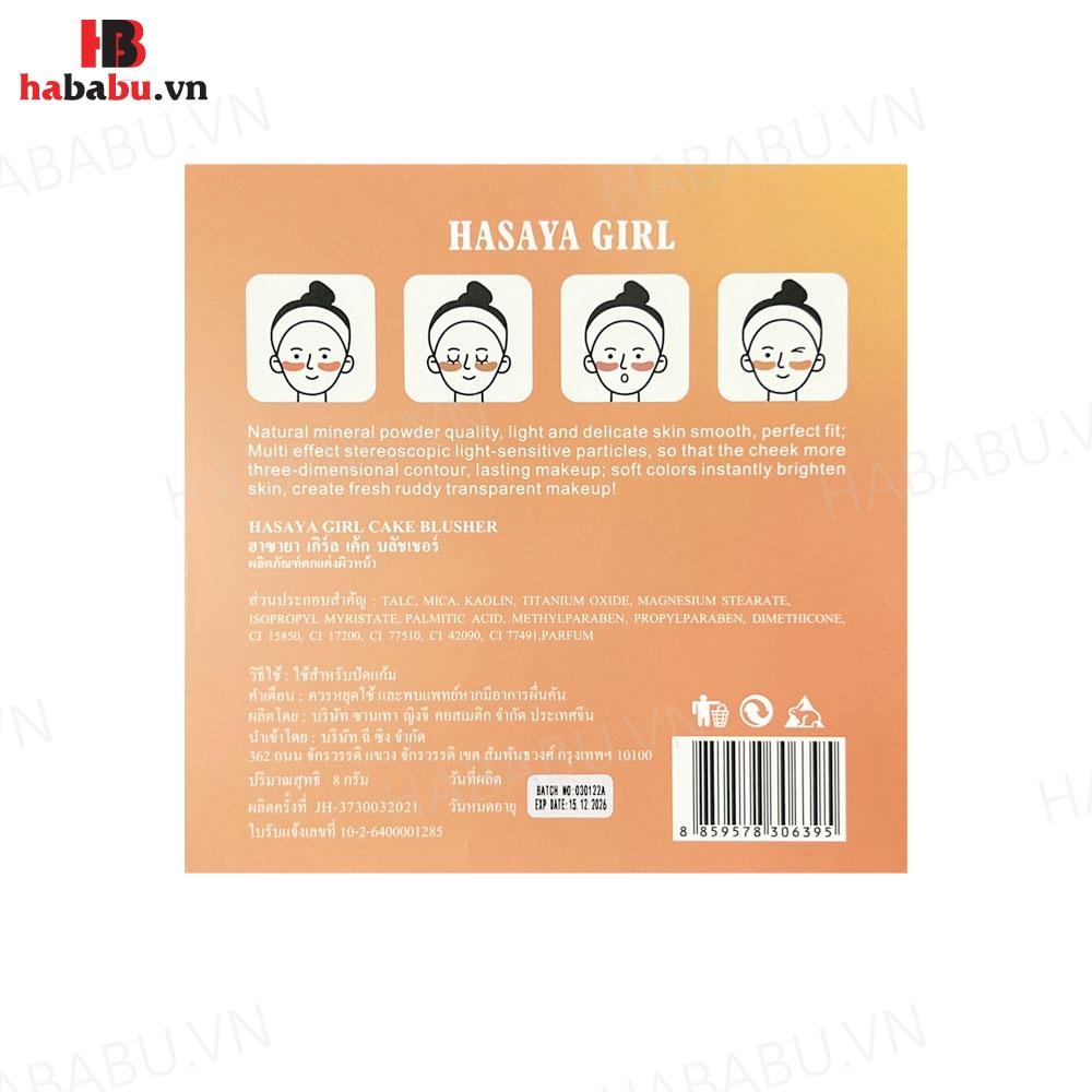 Set phấn má hồng Vuông Hasaya Girl Blusher 4 hộp chính hãng.