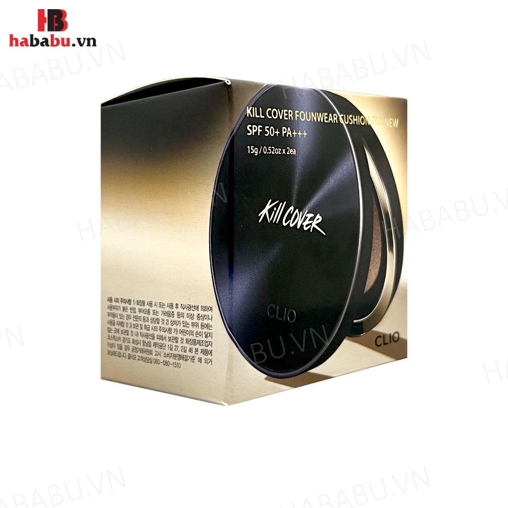 Phấn nước Clio Kill Cover Founwear All New tặng kèm lõi 15gr chính hãng.
