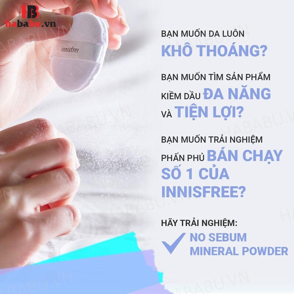 Phấn phủ dạng bột Innisfree No Sebum Mineral Powder 5gr chính hãng