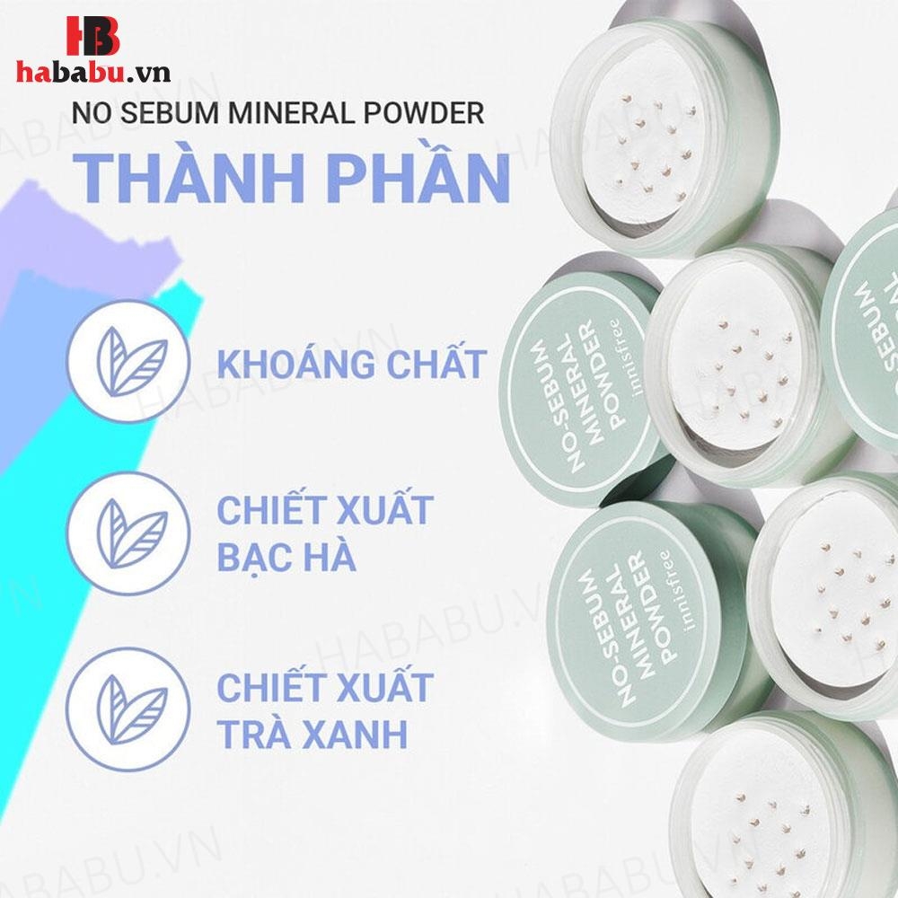 Phấn phủ dạng bột Innisfree No Sebum Mineral Powder 5gr chính hãng