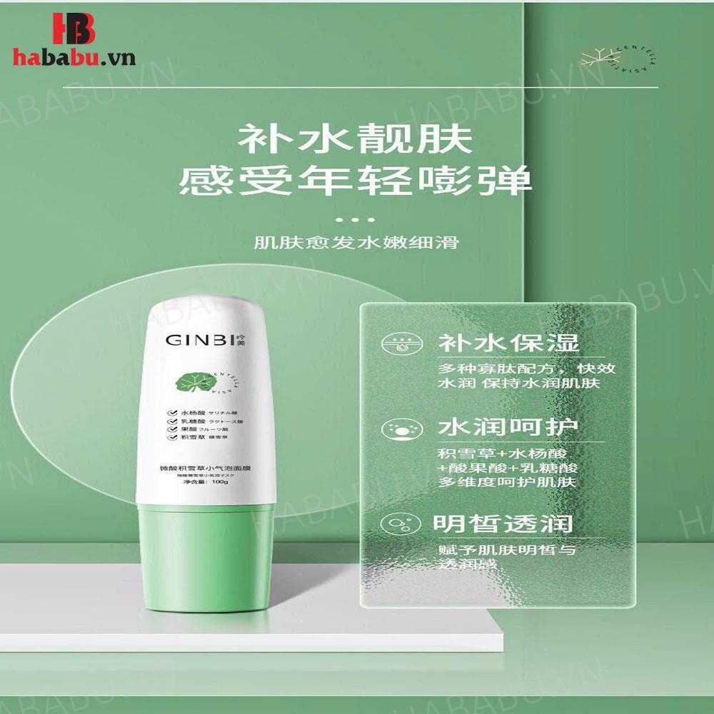 Mặt nạ sủi bọt Ginbi rau má 100gr chính hãng