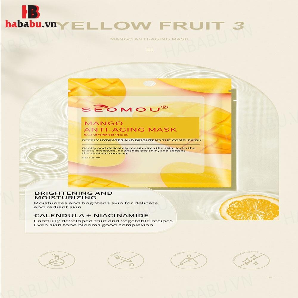 Mặt nạ dưỡng da trái cây Seomou set 10 miếng chính hãng