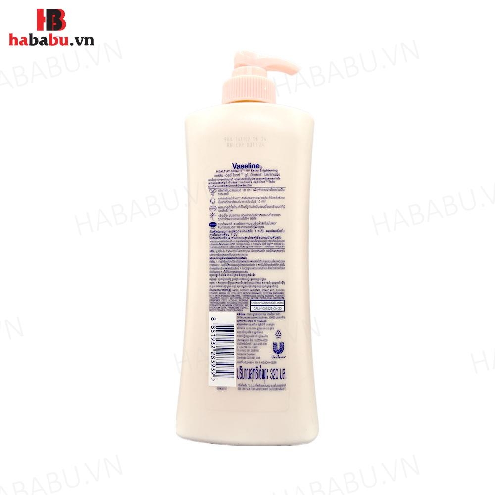 Sữa dưỡng thể Vaseline Healthy Bright Gluta Glow 10X 320ml chính hãng