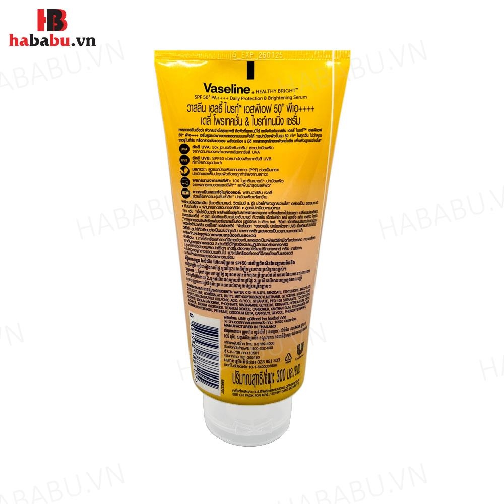 Dưỡng thể Vaseline Daily Protection Brightening Serum 300ml chính hãng