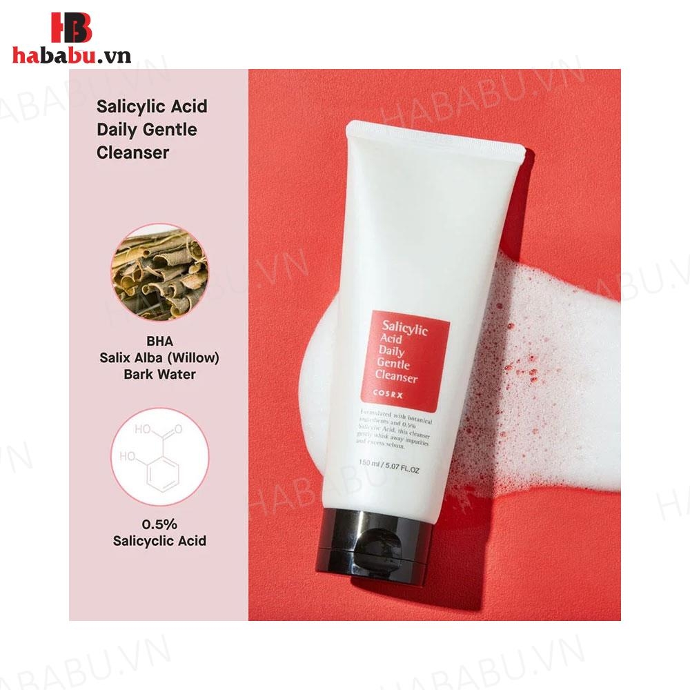 Sữa rửa mặt Cosrx Salicylic Acid Daily Gentle Cleanser 50ml chính hãng