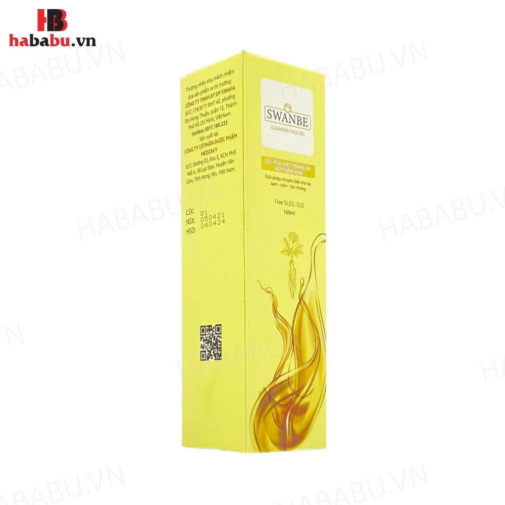 Gel rửa mặt mờ thâm nám Swanbe Cleansing Face 100ml chính hãng