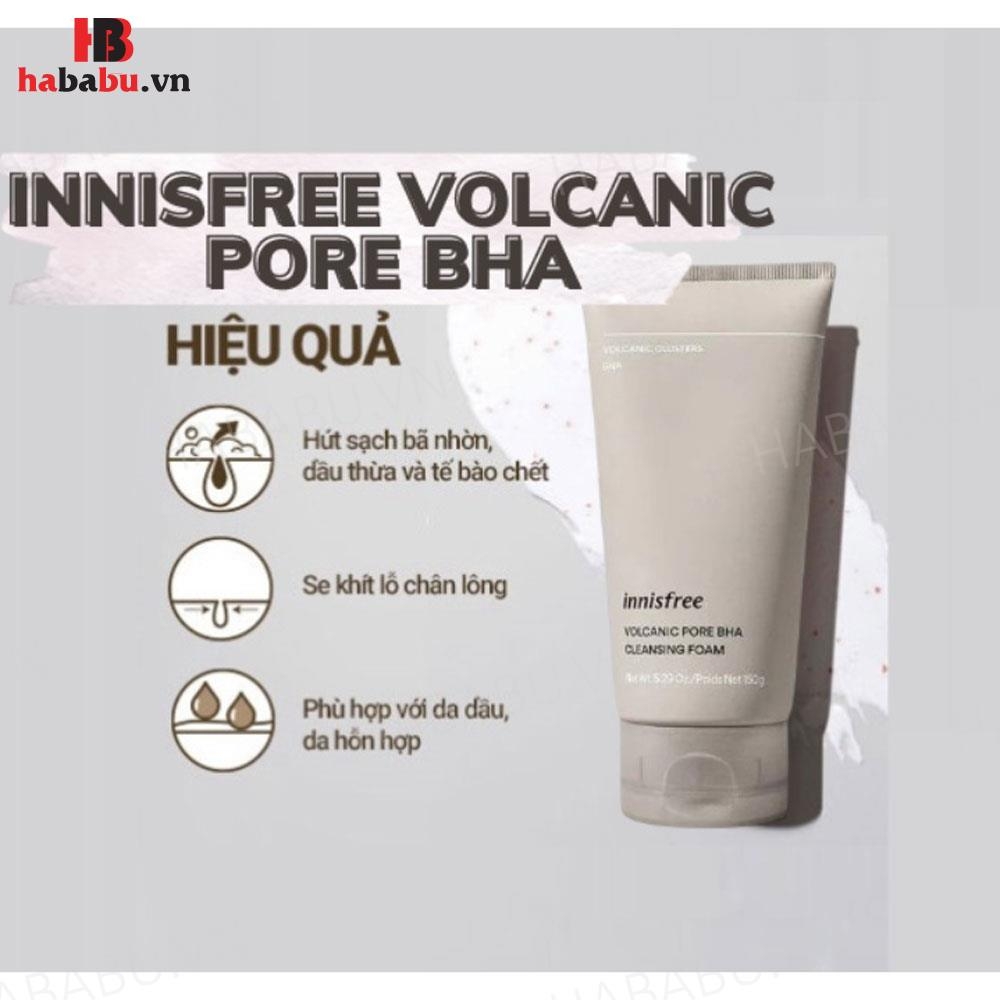 Sữa rửa mặt Innisfree Volcanic Pore BHA Cleansing 150ml chính hãng