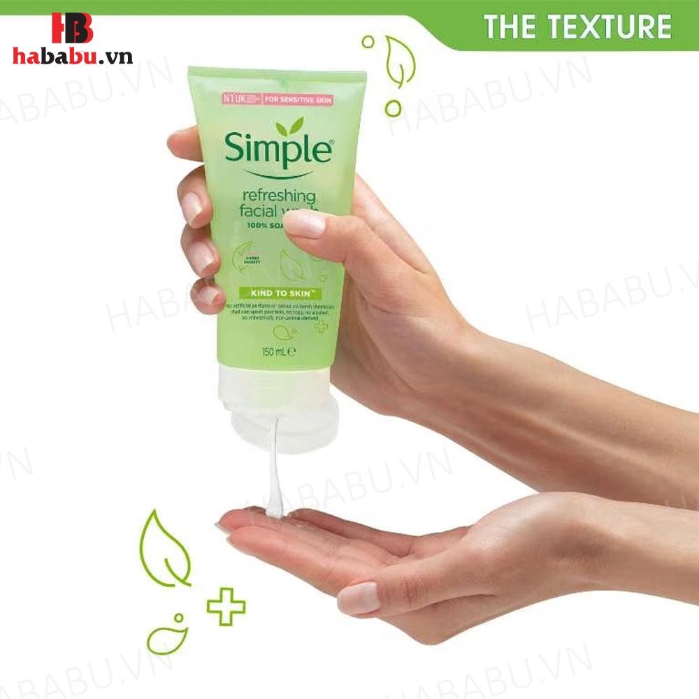 Sữa rửa mặt Simple Refreshing Facial Wash Gel 150ml chính hãng