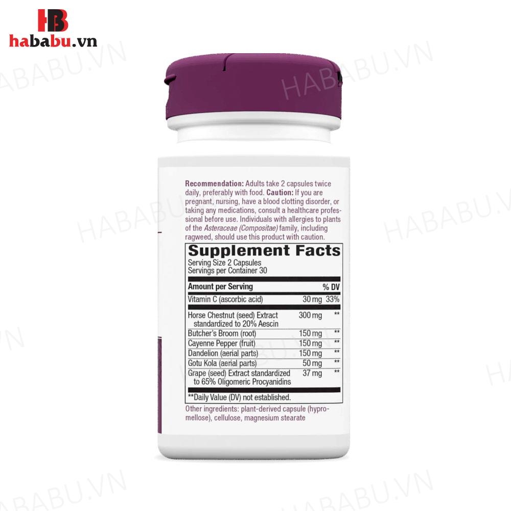 Viên giảm giãn tĩnh mạch Nature's Way Leg Veins 60 viên chính hãng