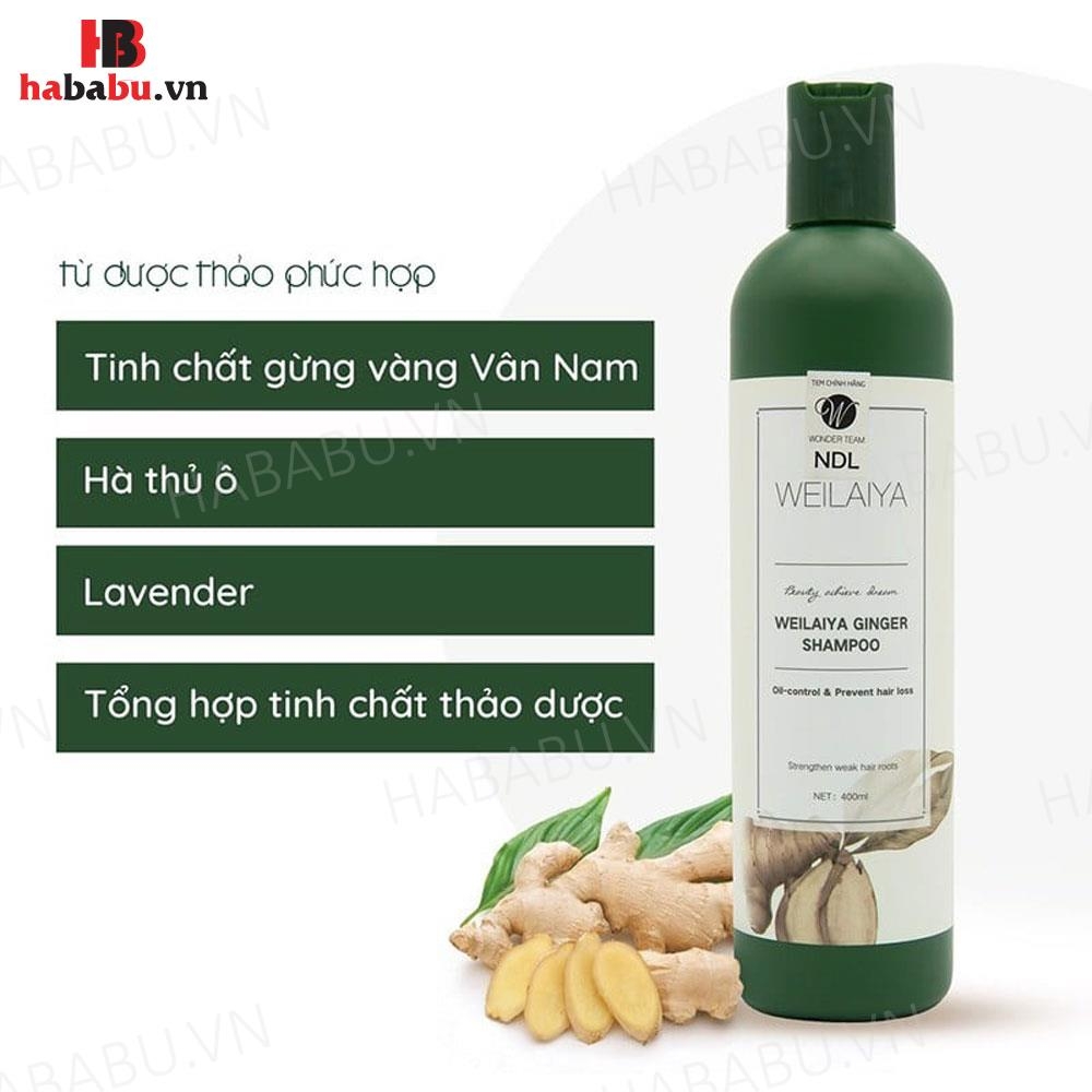 Bộ gội xả Gừng Trắng Weilaiya Ginger 400ml + 250ml chính hãng