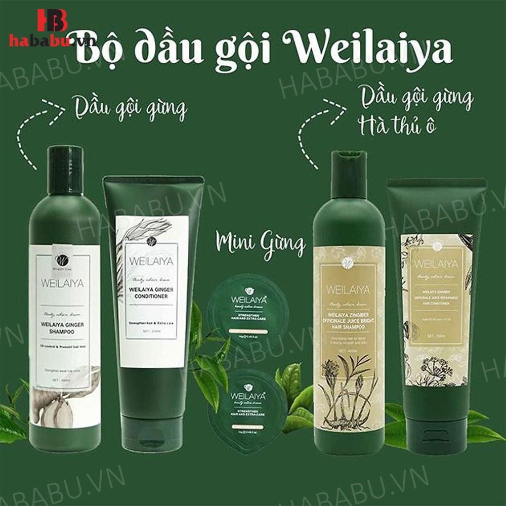 Bộ gội xả Gừng Trắng Weilaiya Ginger 400ml + 250ml chính hãng