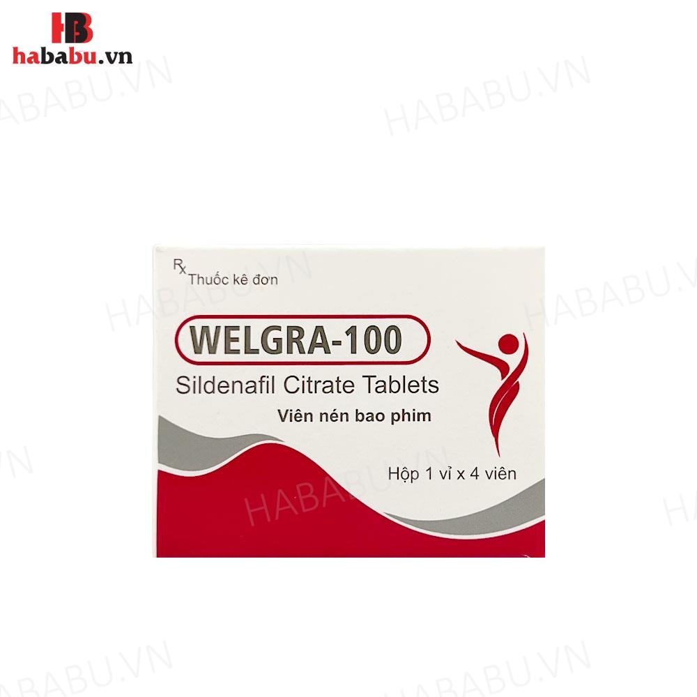 Tăng cường sinh lý nam Welgra 100mg hộp 4 viên chính hãng