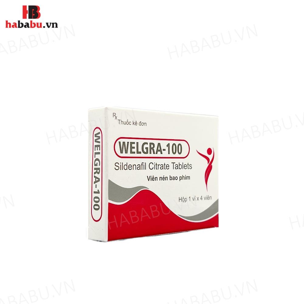 Tăng cường sinh lý nam Welgra 100mg hộp 4 viên chính hãng