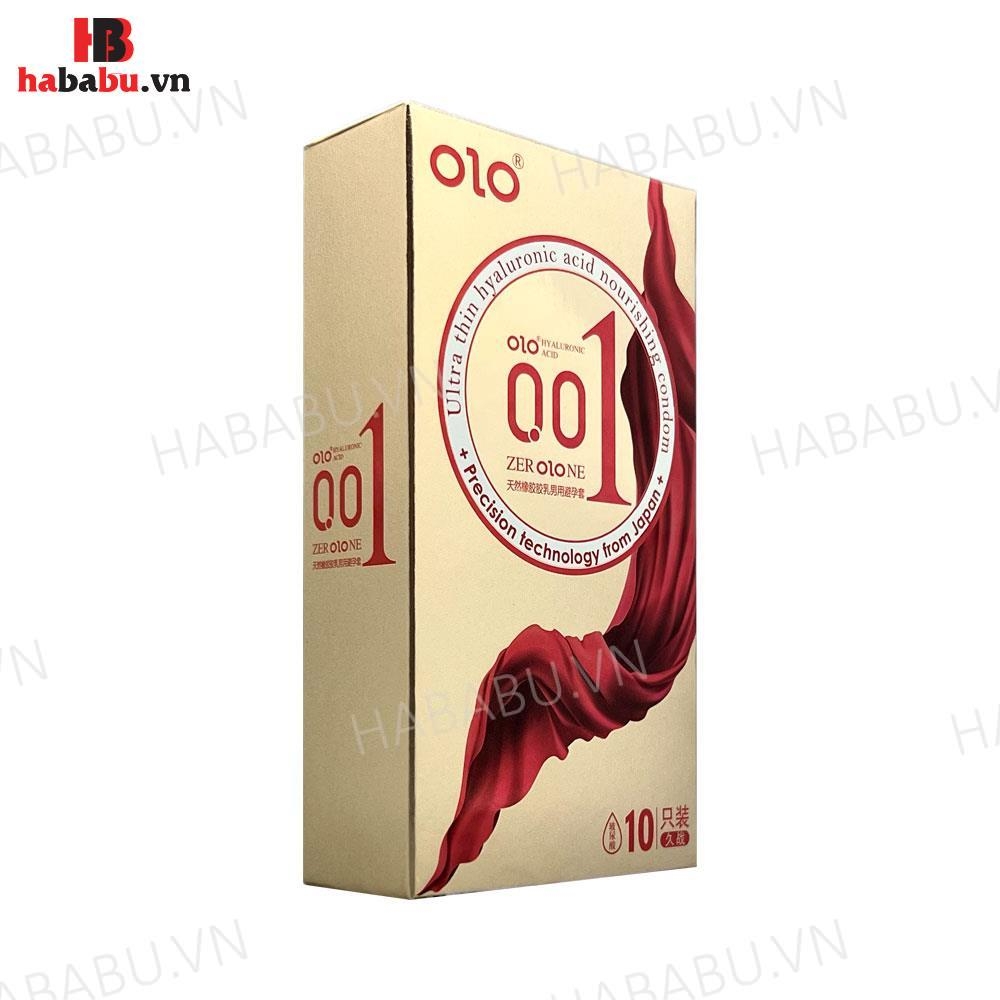 Bao cao su siêu mỏng Olo Thin Square Gold hộp 10 chiếc chính hãng