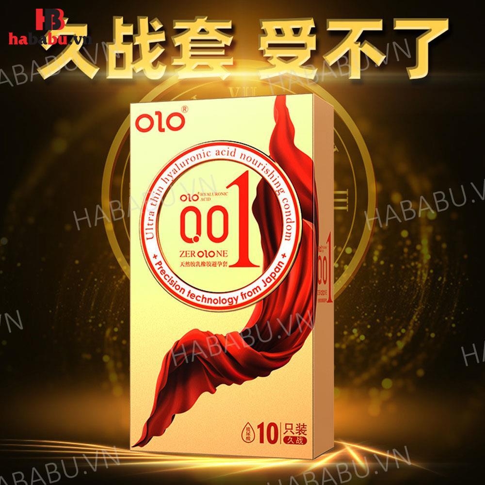 Bao cao su siêu mỏng Olo Thin Square Gold hộp 10 chiếc chính hãng