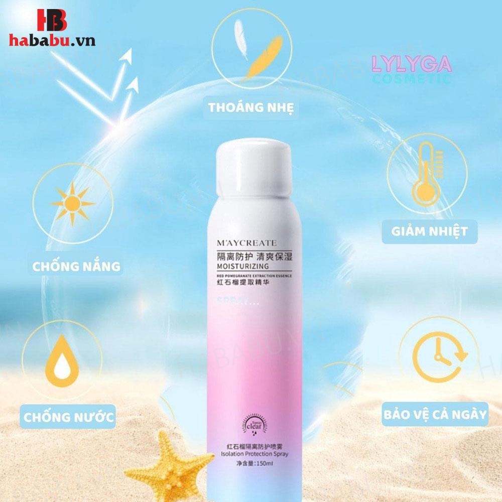 Xịt chống nắng Maycreate Moisturizing Spray 150ml chính hãng