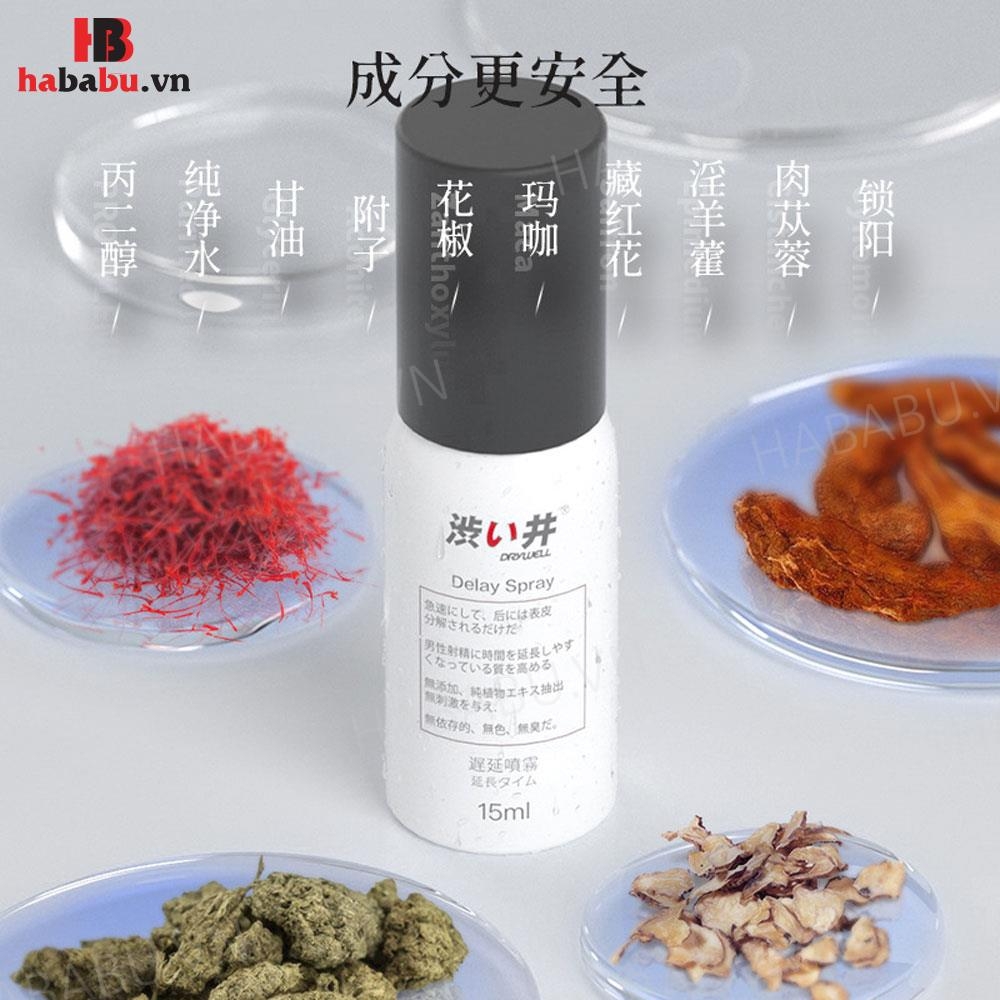 Xịt chống xuất tinh sớm Drywell Delay Spray 15ml chính hãng