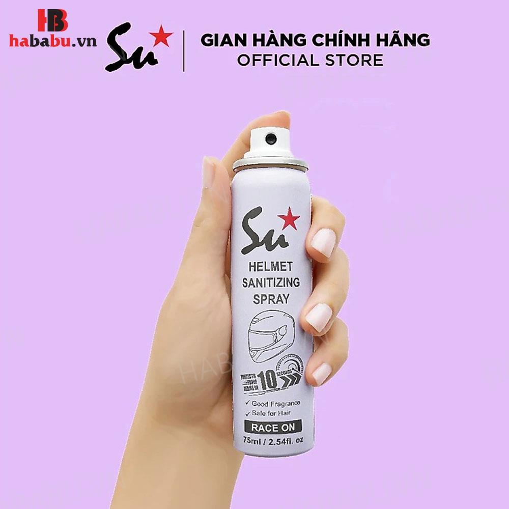 Xịt khử mùi nón bảo hiểm Su Star Race On 75ml chính hãng