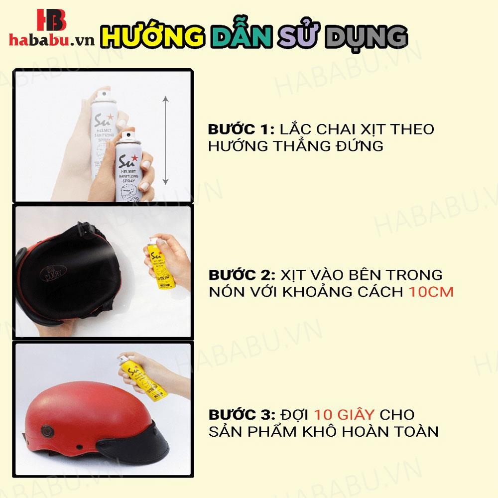 Xịt khử mùi nón bảo hiểm Su Star Race On 75ml chính hãng