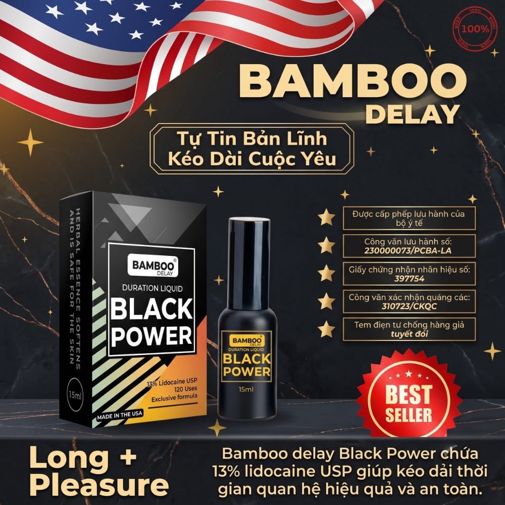 Xịt chống xuất tinh sớm Bamboo Black Power 15ml